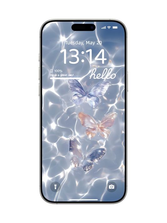 Blue Crystal Wings｜A Wallpaper for Manifesting Calm & Fortune